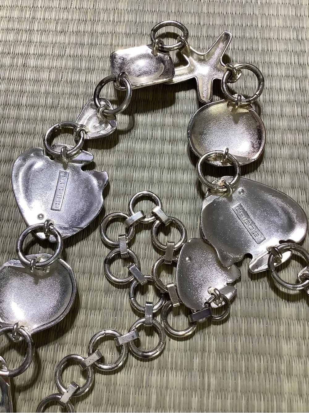 Chico’s Silver Sea Life Charm Chain Belt